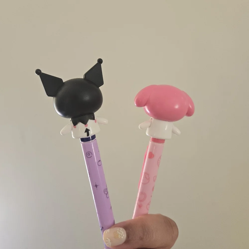My Melody & Kuromi Character Top Pens - Pink & Black